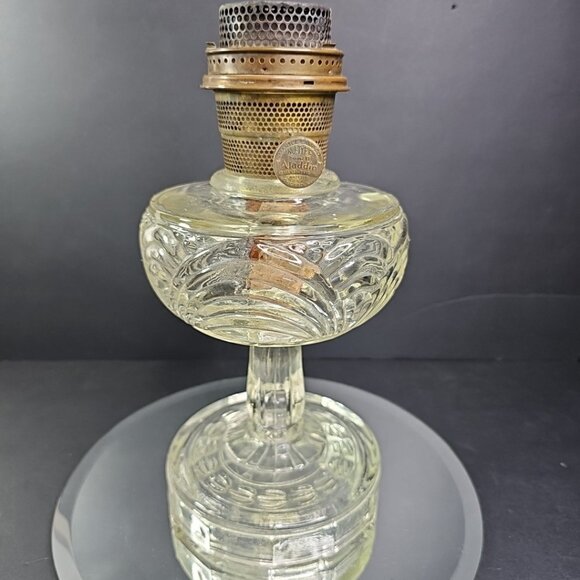 Vintage ALADDIN Clear Washington Drape Lamp Glass Model B Burner Parts Repair US - Picture 1 of 14